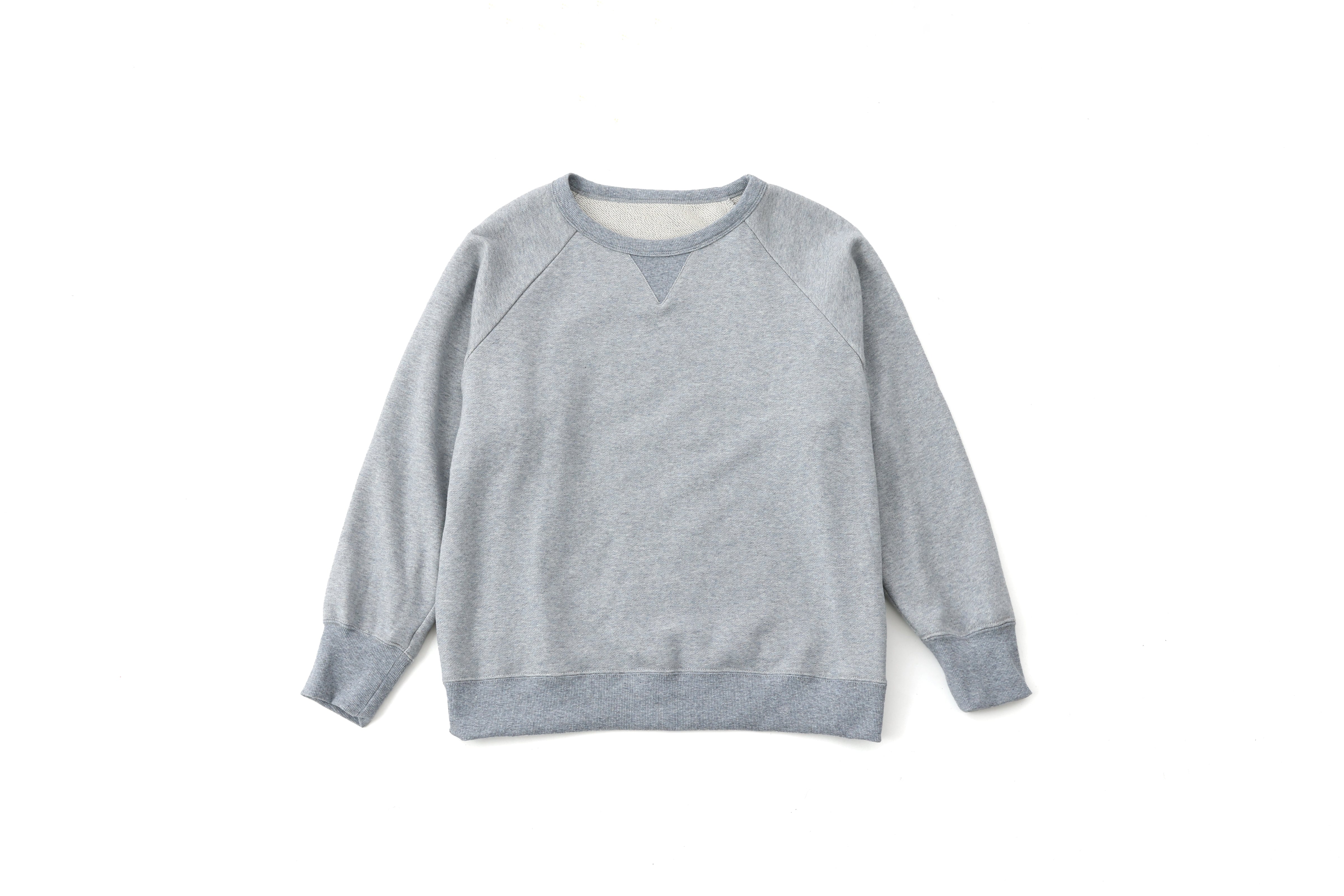 KOTONE Organic cotton raglan sweat shirt light gray コトネ　オーガニックコットン　ラグラン　スウェットシャツ　ライトグレー