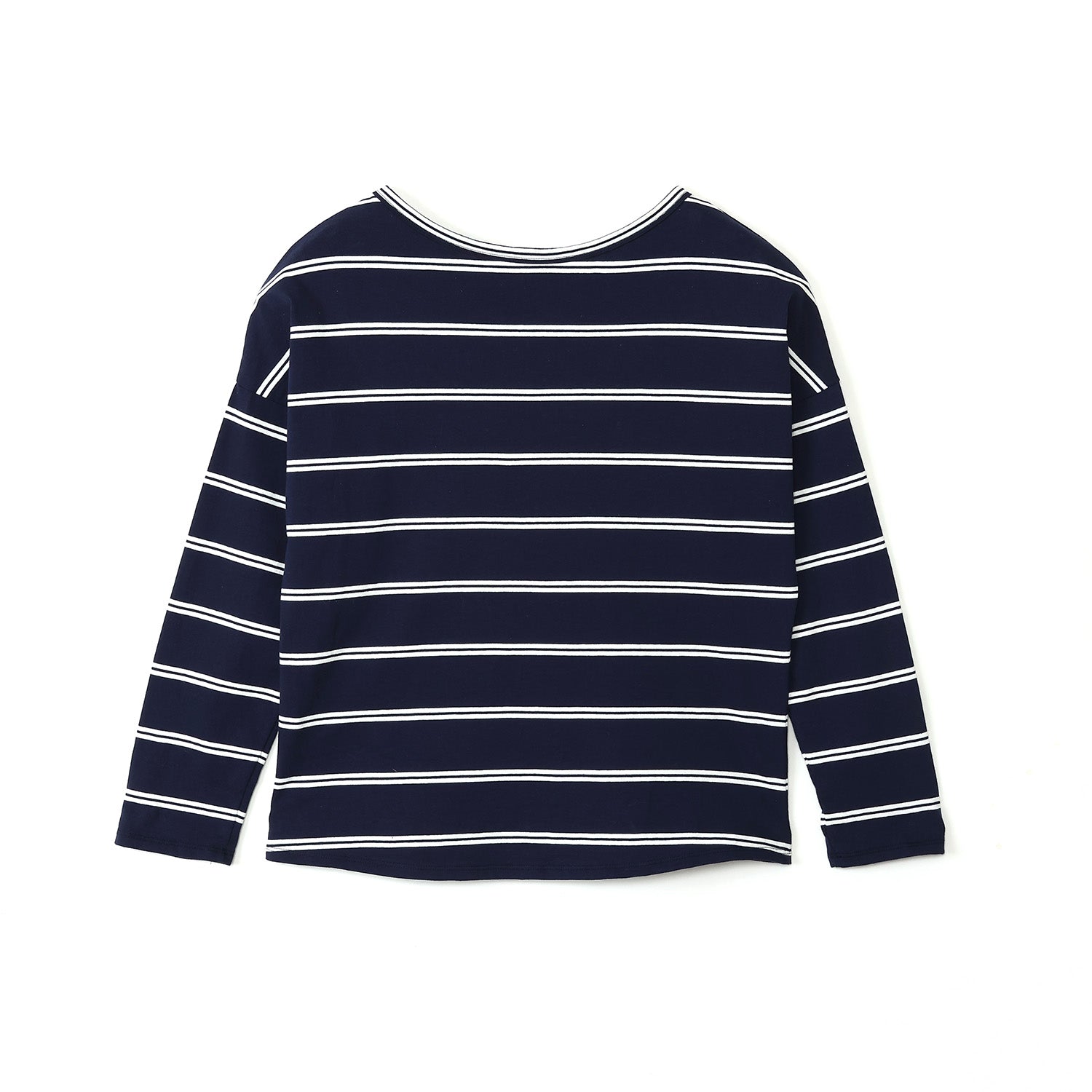 KOTONE Organic cotton boatneck stripe shirts navy コトネ　オーガニックコットン　ストライプボートネック　ネイビー