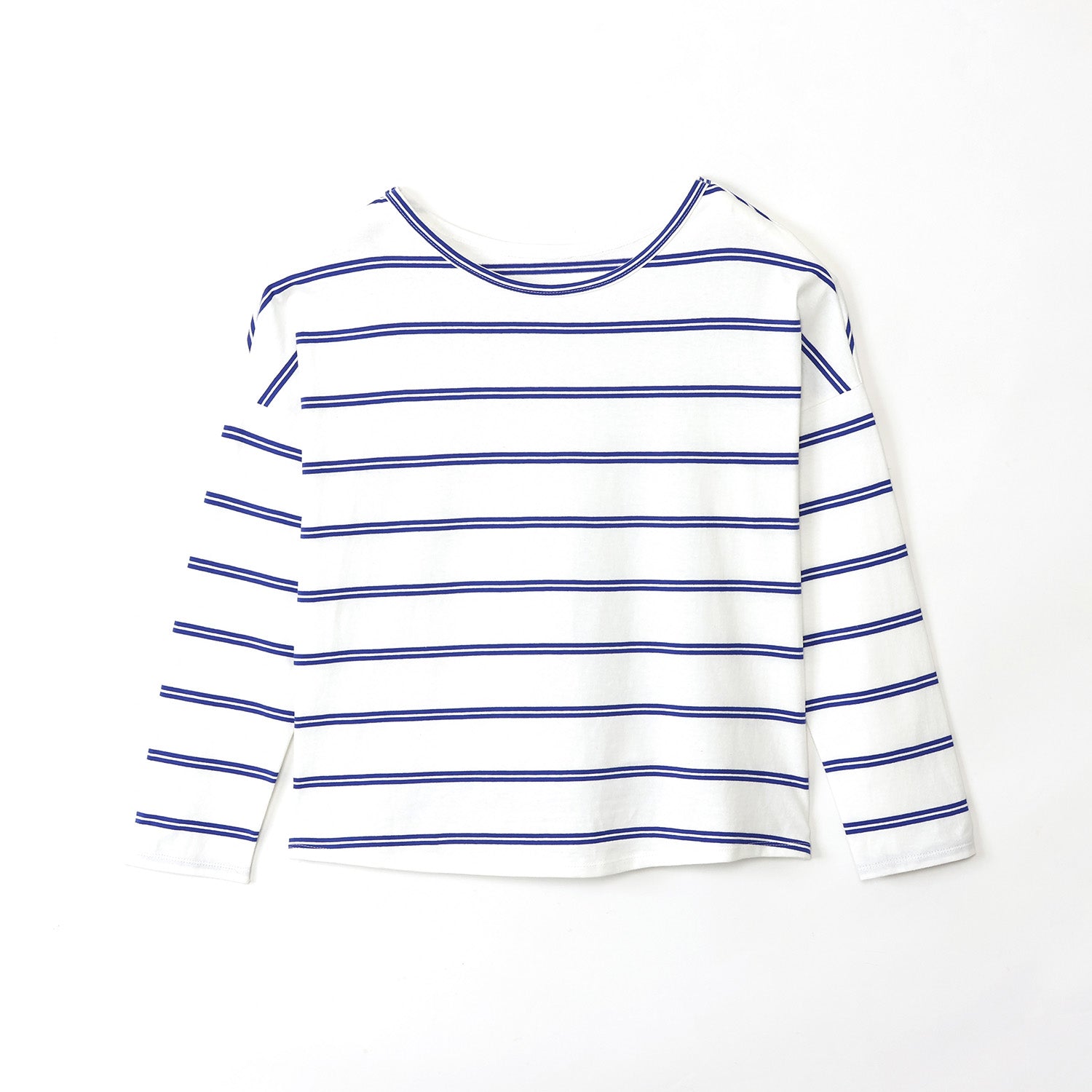 KOTONE Organic cotton boatneck stripe shirts white コトネ　オーガニックコットン　ストライプボートネック　ホワイト