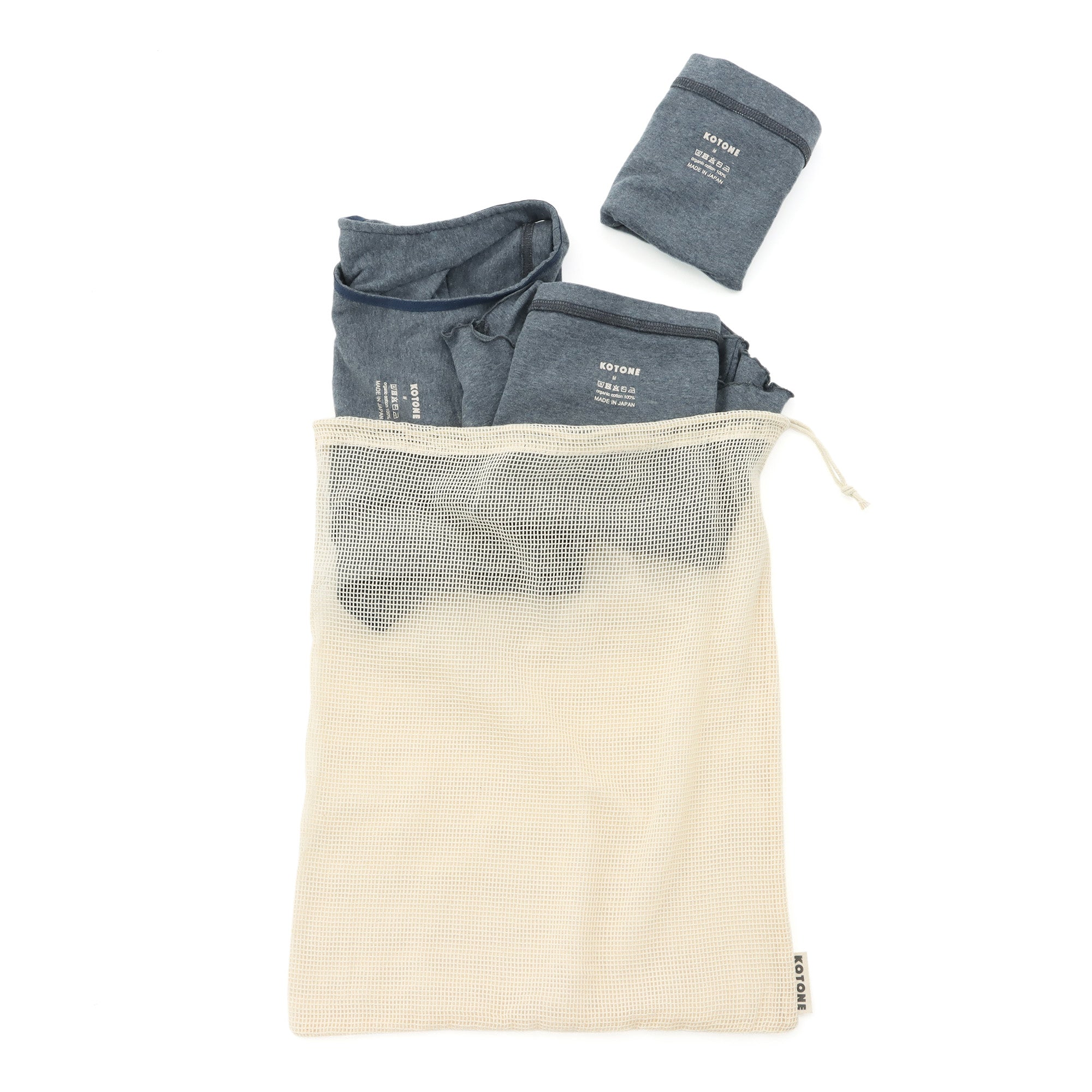 KOTONE Organic cotton Mesh Laundry bag KOTONE オーガニックコットン製メッシュバッグ　ランドリーバッグ