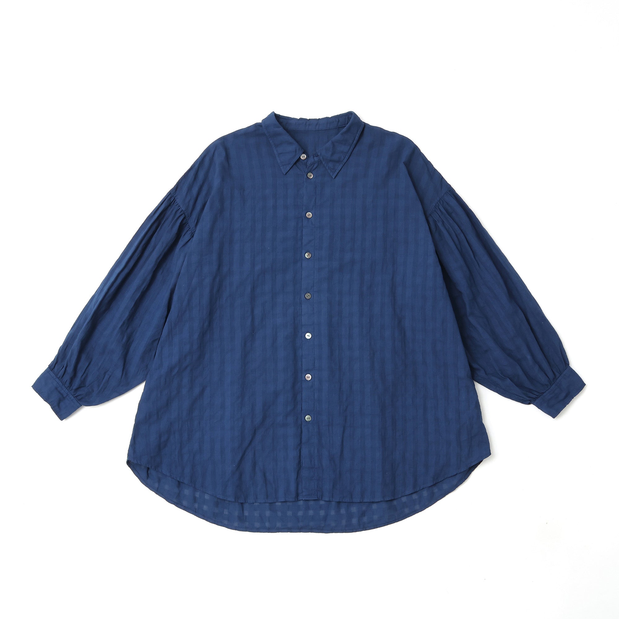 KOTONE Organic cotton relaxed shirt navy indigo made in japan